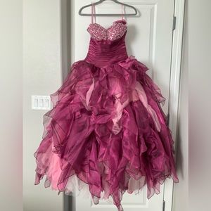 MARIPOSA Quinceanera Dress, Corset, Purple/Pink, 4